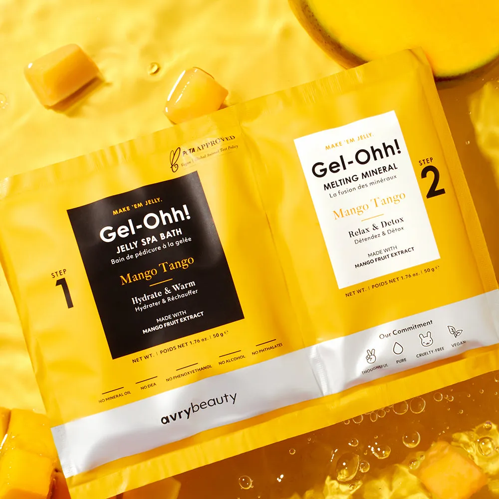 Avry Beauty Gel-Ohh! Jelly Spa 2-Step Soak & Scrub Pedi Bath - Mango