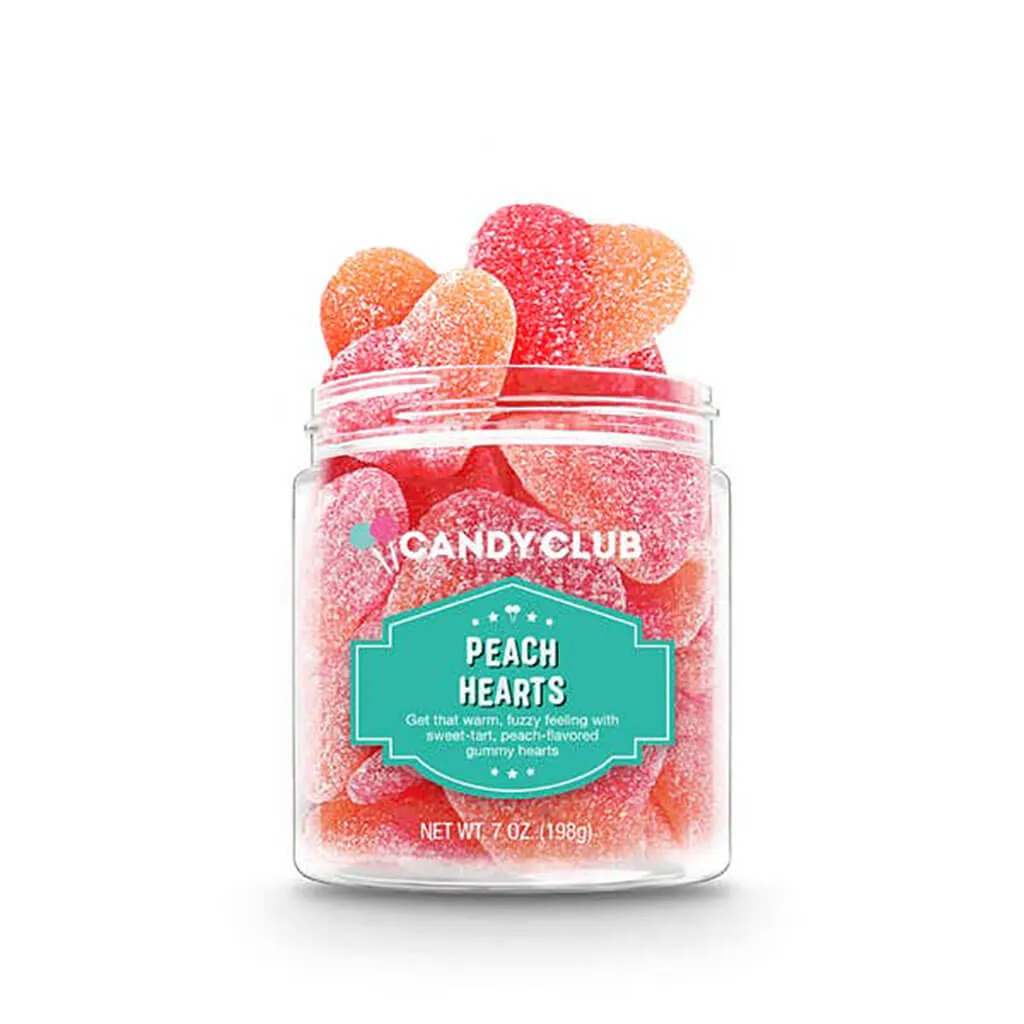 Candy Club Sour Gummy Peach Hearts