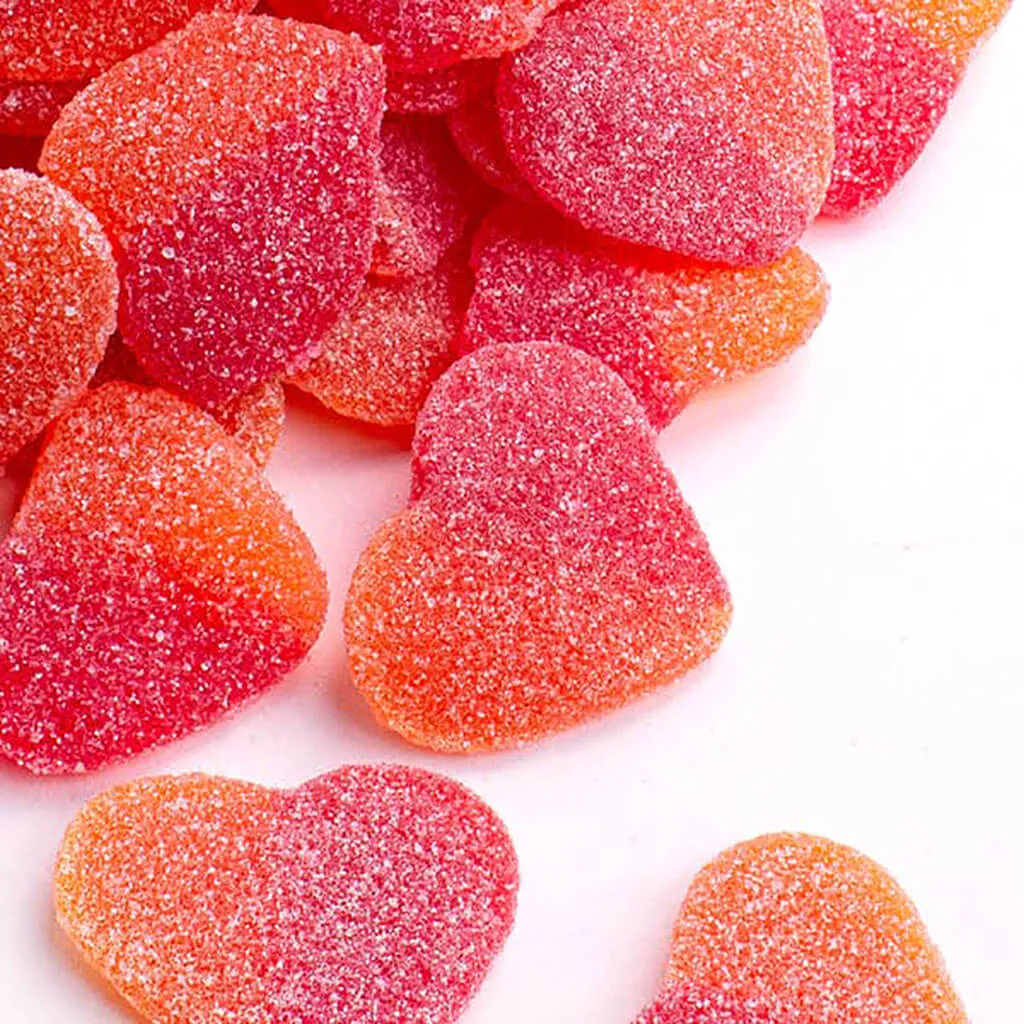 Candy Club Sour Gummy Peach Hearts