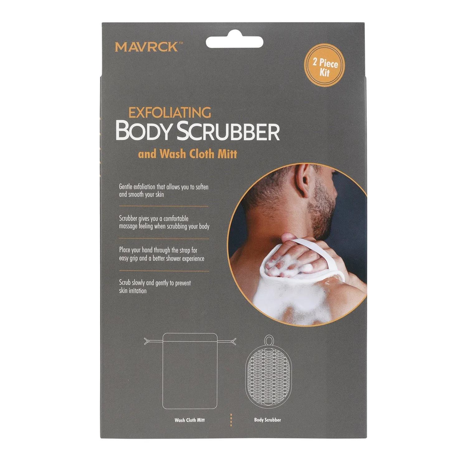 Exfoliating Body Scrubber with Wash Cloth Mitt