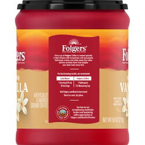 Folgers 9.6 Ounce French Vanilla Roast & Ground Coffee