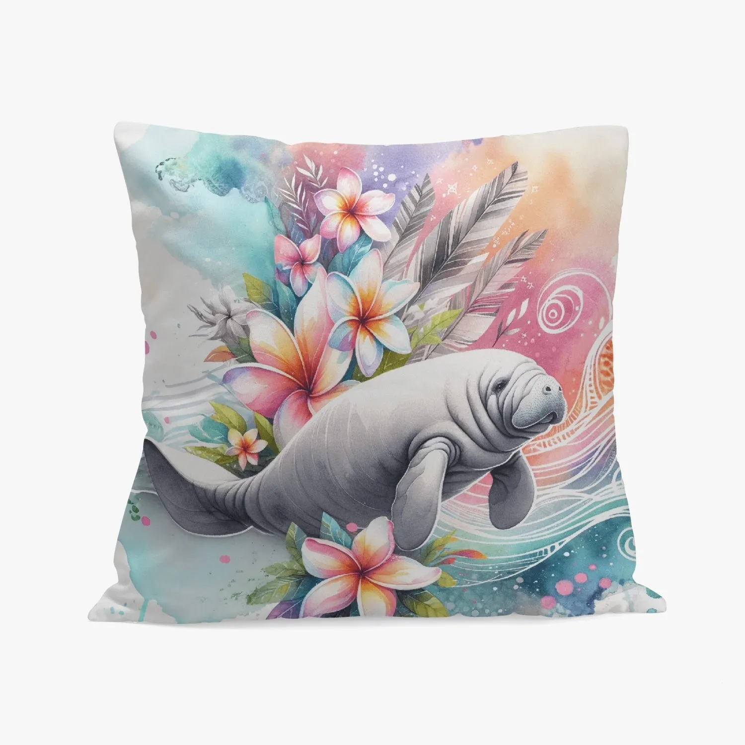 Gentle Manatee Undersea Pillow Cover