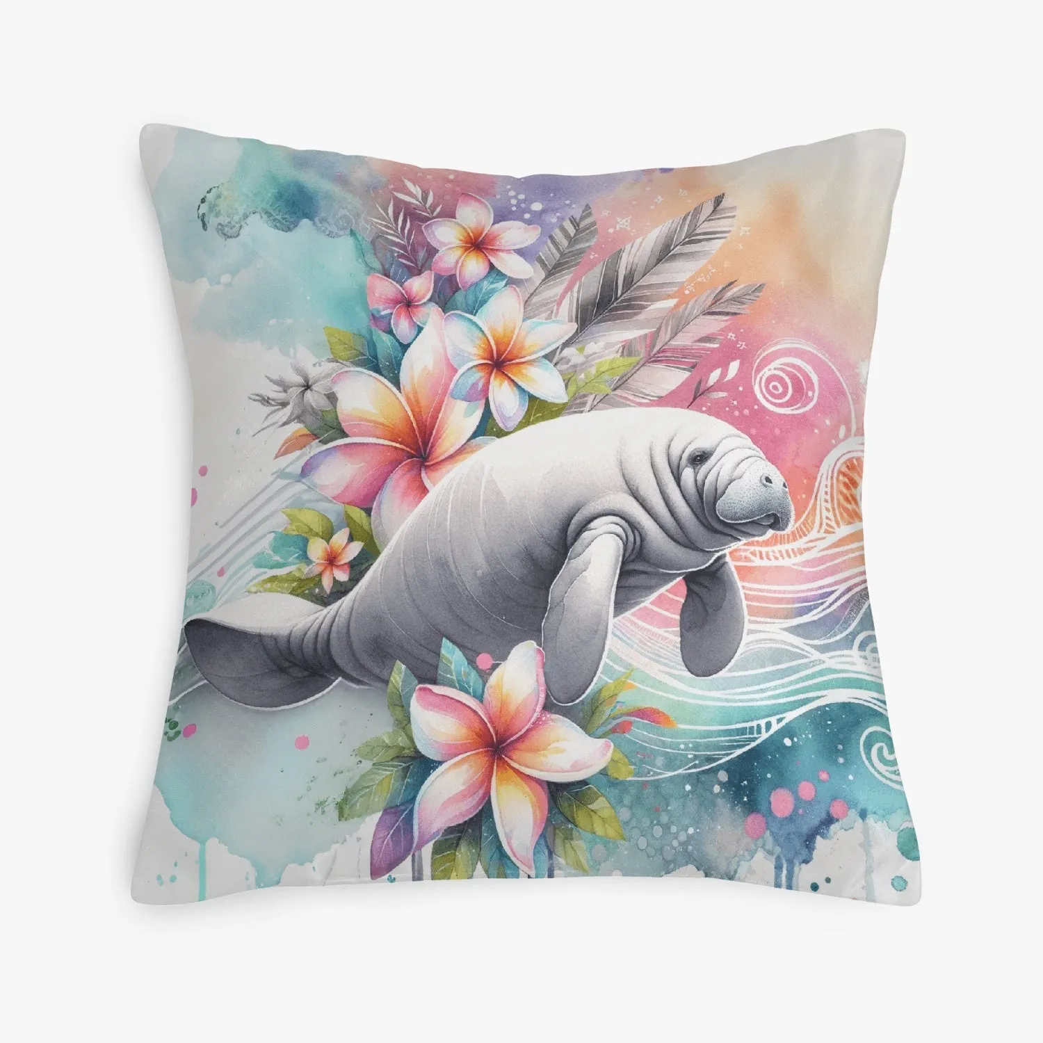 Gentle Manatee Undersea Pillow Cover