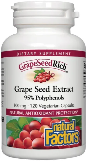 Natural Factors Grapeseed Rich 100mg 120 Capsule