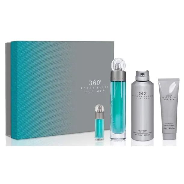 Perry Ellis 360 for Men 4 Pc Gift Set EDT 3.4 oz