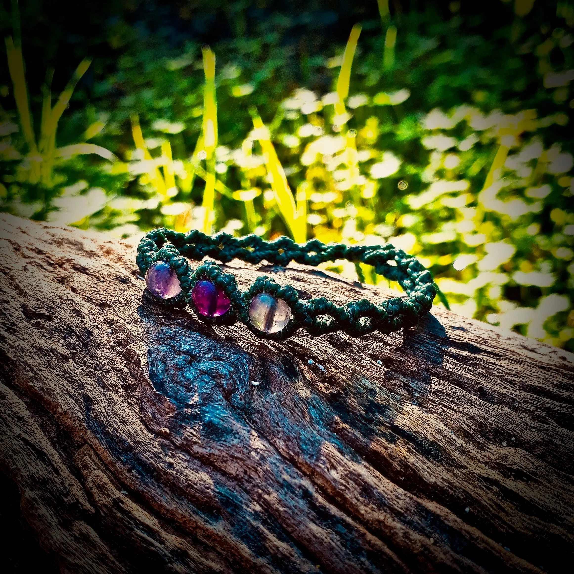 Rainbow fluorite beads bracelet