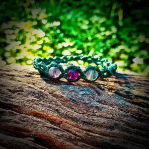 Rainbow fluorite beads bracelet