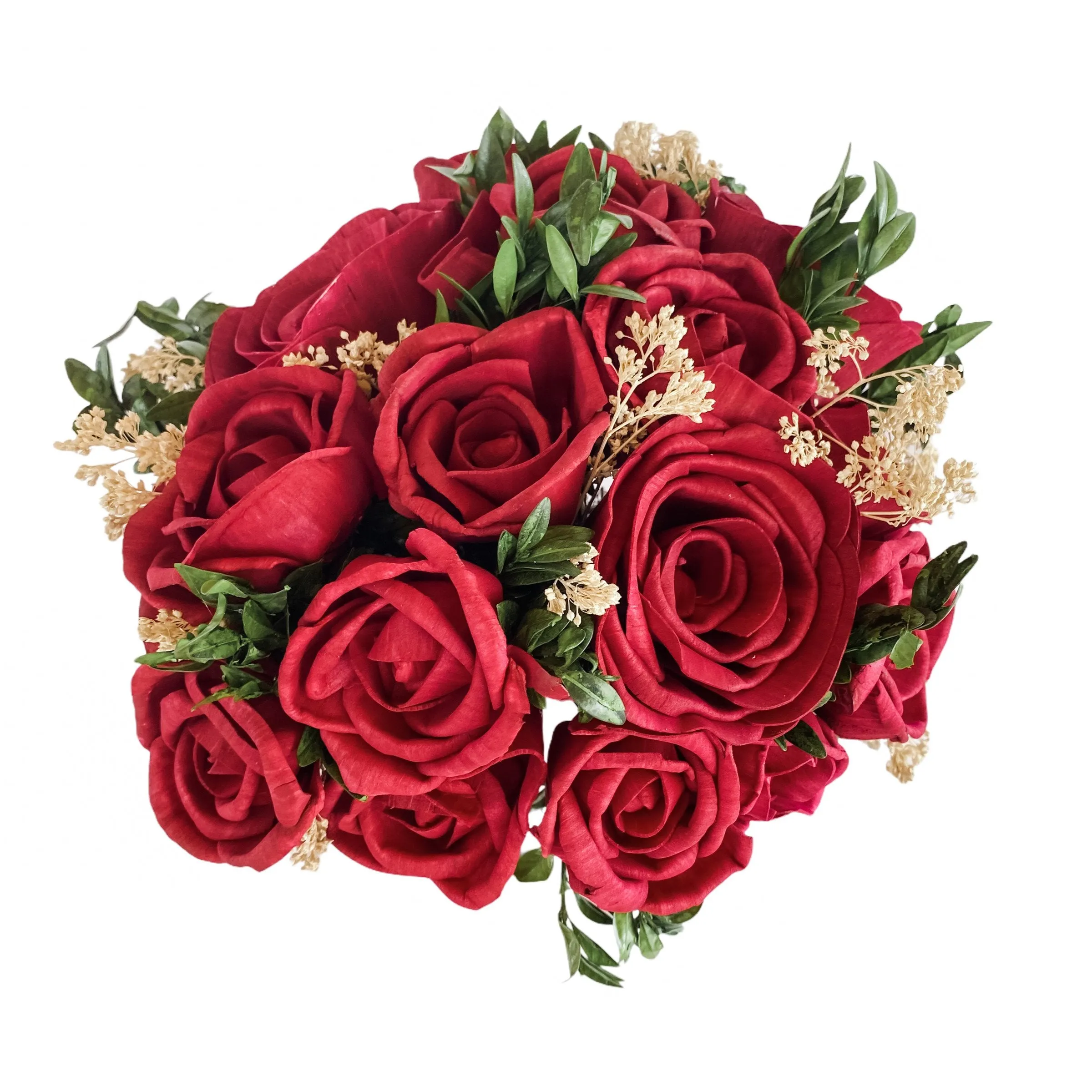 Red Roses - Silver - Classic Sola Flower Arrangement