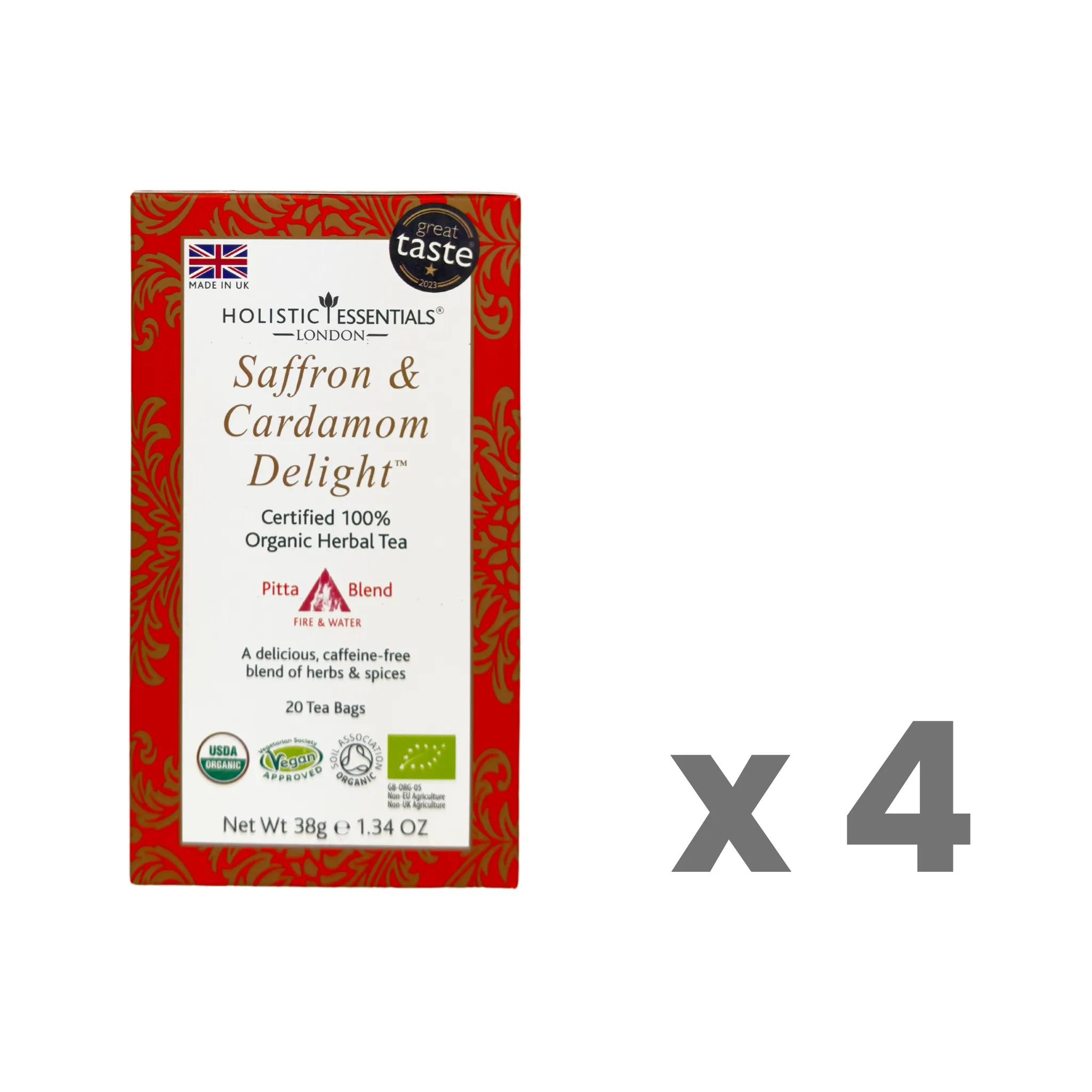 Saffron & Cardamom Delight™ Organic Herbal Tea - Pitta Blend