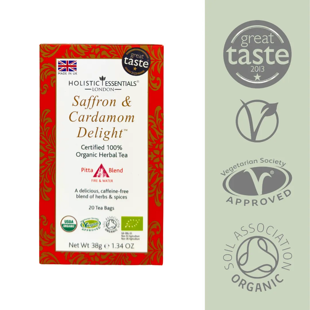 Saffron & Cardamom Delight™ Organic Herbal Tea - Pitta Blend