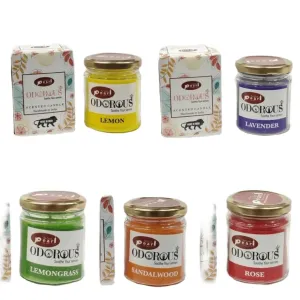 The Decor Affair 5 Piece Scented Mini Jar Candles Gift Set – Aromatic Scents of Blueberry Burst, Sandalwood Sophistication, English Rose Romance, Lavender Calm, Wild Jasmine Escape, Strawberry.