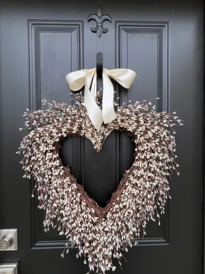 Wedding Day Berry Heart Wreath